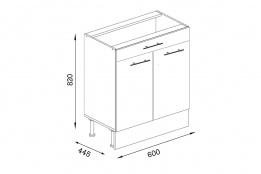 Шкаф-стол 600, 2Д  как часть комплекта Грета, Сонома, MEBEL SERVICE (Украина)