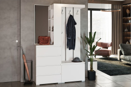 Шкаф прихожая 1Д  Хелен, Белый, Стендмебель (Россия)