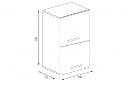 Шкаф кухонный 500, 2Д  как часть комплекта Бьянка, Рисунок Светлый, БТС (Россия)