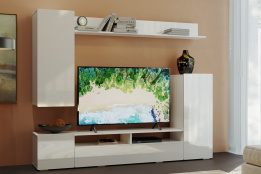 Стенка Диаманд, Белый Глянец, БТС (Россия)