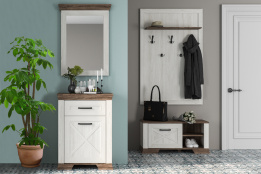 Комплект мебели для прихожей Марсель, Ясень снежный/Дуб сонома темный, БРВ Брест(Беларусь)