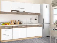 Комплект мебели для кухни Глобал 1800, Белый/Капучино, MEBEL SERVICE(Украина)