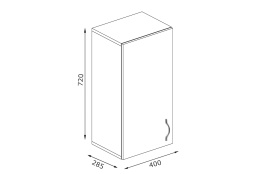 Шкаф кухонный 400, 1Д  как часть комплекта Империя, Бежевый, MEBEL SERVICE (Украина)