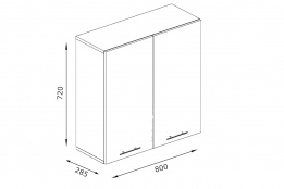 Шкаф кухонный 800, 2Д  как часть комплекта Грета, Сонома, MEBEL SERVICE (Украина)