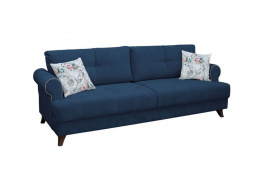 Диван прямой раскладной как часть комплекта Мирта, ТД313 темно-синий, Нижегородмебель и К (Россия)