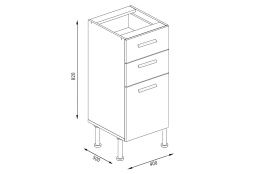 Шкаф-стол 400,3Я как часть комплекта Катя NEW, Ясень Шимо темный, БТС (Россия)