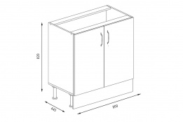 Шкаф под мойку 800, 2Д  как часть комплекта Гранд, Береза, MEBEL SERVICE (Украина)