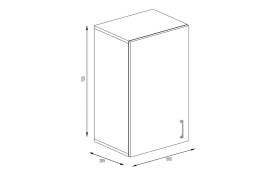 Шкаф кухонный 500, 1Д  как часть комплекта Оля NEW, Ольха, MEBEL SERVICE (Украина)