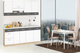 Комплект мебели для кухни Глобал 1800, Белый/Серый, MEBEL SERVICE(Украина)