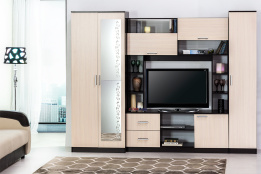 Стенка Гостиная 3, Дуб Млечный, СВ Мебель (Россия)