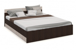 Кровать двуспальная как часть комплекта Алена, Дуб Молочный, Империал (Россия)