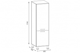 Шкаф пенал 600, 2Д  как часть комплекта Бьянка, Голубой, БТС (Россия)