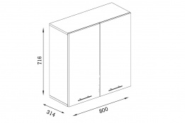 Шкаф кухонный 800, 2Д  как часть комплекта Маки МДФ фотопечать, Рисунок Светлый, Стендмебель (Россия)