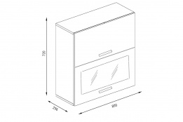 Шкаф кухонный 800, 2Д  как часть комплекта Лофт, Крафт белый, Фант Мебель (Россия)