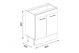 Шкаф кухонный 800, 2Д  как часть комплекта Грета, Сонома, MEBEL SERVICE (Украина)