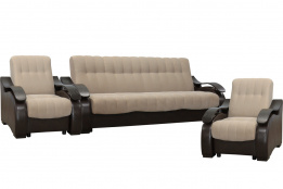 Комплект мягкой мебели Рио 4, Темно-бежевый, Мебельный Формат(Россия)