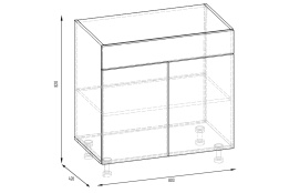 Шкаф-стол 800, 2Д  как часть комплекта Тренд, Мурено, Горизонт (Россия)