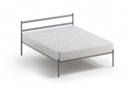 Кровать двуспальная Мета с матрасодержателем, Серый, Квадрат (Россия)