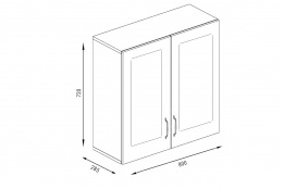 Шкаф кухонный 800, 2Д  как часть комплекта Гранд, Береза, MEBEL SERVICE (Украина)