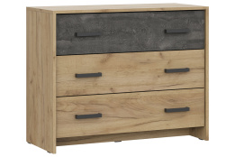 Комод 3Я как часть комплекта МСП 1, Дуб Золотой/Камень темный, СВ Мебель (Россия)