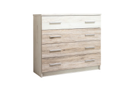 Комод 4Я как часть комплекта Ким, Карпатия выбеленый, MEBEL SERVICE (Украина)