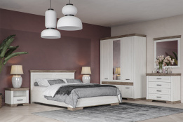 Комплект мебели для спальни Марсель, Ясень снежный/Дуб сонома темный, БРВ Брест(Беларусь)