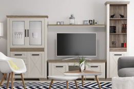 Комплект мебели для гостиной Марсель, Ясень снежный/Дуб сонома темный, БРВ Брест(Беларусь)