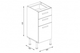 Шкаф-стол 400,3Я как часть комплекта Катя NEW, Ясень Шимо темный, БТС (Россия)