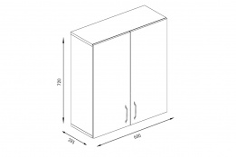 Шкаф кухонный 600, 2Д  как часть комплекта Гранд, Береза, MEBEL SERVICE (Украина)