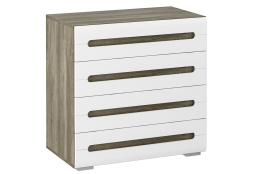 Комод 4Я как часть комплекта Наоми, Белый Глянец, БТС (Россия)