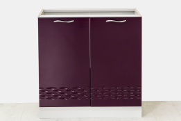 Шкаф под мойку 800, 2Д  как часть комплекта Волна, Баклажан, СВ Мебель (Россия)
