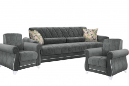 Комплект мягкой мебели Роуз, Серый, Нижегородмебель и К(Россия)
