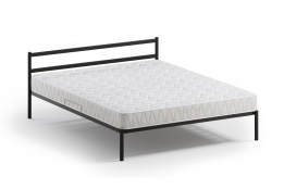 Кровать двуспальная Мета с матрасодержателем, Чёрный, Квадрат (Россия)