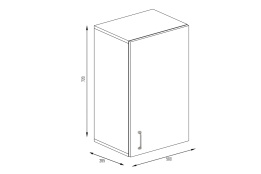 Шкаф кухонный 500, 1Д  как часть комплекта Оля NEW, Ольха, MEBEL SERVICE (Украина)