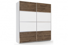 Шкаф для одежды 2Д  как часть комплекта Лагуна 8, Гикори темный/Белый матовый, СВ Мебель (Россия)