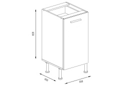 Шкаф под мойку 500, 1Д  как часть комплекта Катя NEW, Ясень Шимо темный, БТС (Россия)