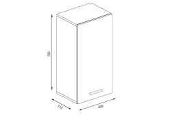 Шкаф кухонный 400, 1Д  как часть комплекта Катя NEW, Дуб Атланта, БТС (Россия)