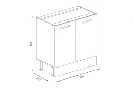 Шкаф под мойку 800, 2Д  как часть комплекта Лофт, Крафт серый, Фант Мебель (Россия)