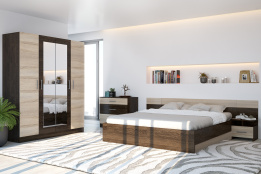 Комплект мебели для спальни Леси, Кантербери/Сонома, Горизонт(Россия)