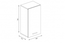 Шкаф кухонный 400, 1Д  как часть комплекта Катя NEW, Дуб Атланта, БТС (Россия)