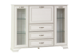 Тумба витрина 3Д 3Я (Tiffany 2V1D3S), коллекции Тиффани, Вудлайн Кремовый, Анрэкс (Беларусь)