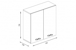 Шкаф кухонный 800, 2Д  как часть комплекта Прованс, Песочное дерево, Фант Мебель (Россия)