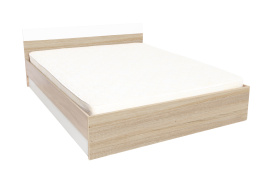 Кровать двуспальная как часть комплекта Леси, Сонома/Белый, Горизонт (Россия)