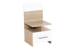Тумба прикроватная 1Я как часть комплекта Леси, Сонома/Белый, Горизонт (Россия)