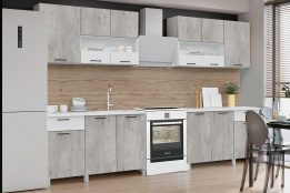 Комплект мебели для кухни Тренд 2600, Белый эмалит/Бетон лайт/антарес, Горизонт(Россия)