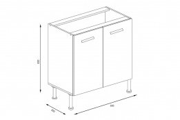 Шкаф-стол 800, 2Д  как часть комплекта Катя NEW, Ясень Шимо темный, БТС (Россия)