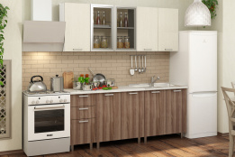 Комплект мебели для кухни Катя NEW 2000, Дуб атланта/Ясень шимо, БТС(Россия)