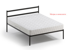 Кровать двуспальная Мета, Чёрный, Квадрат (Россия)