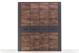 Шкаф для одежды 4Д  как часть комплекта Вирджиния, Таксус/Графит, Май Стар (Беларусь)