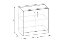 Шкаф под мойку 800, 2Д  как часть комплекта Оля NEW, Ольха, MEBEL SERVICE (Украина)